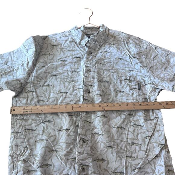 Woolrich Stone Fish & Kelp Print Button Down Shirt - L - Picture 4 of 6